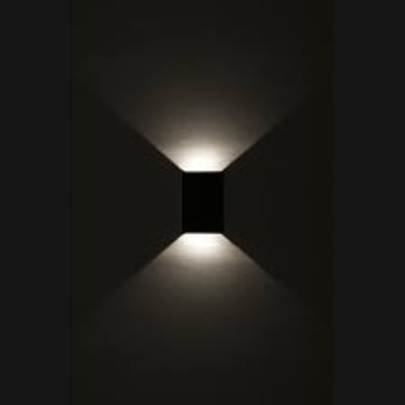 Arbotante Cuadrado 4W Negro Doble Disparo Uso Exterior - Wattko